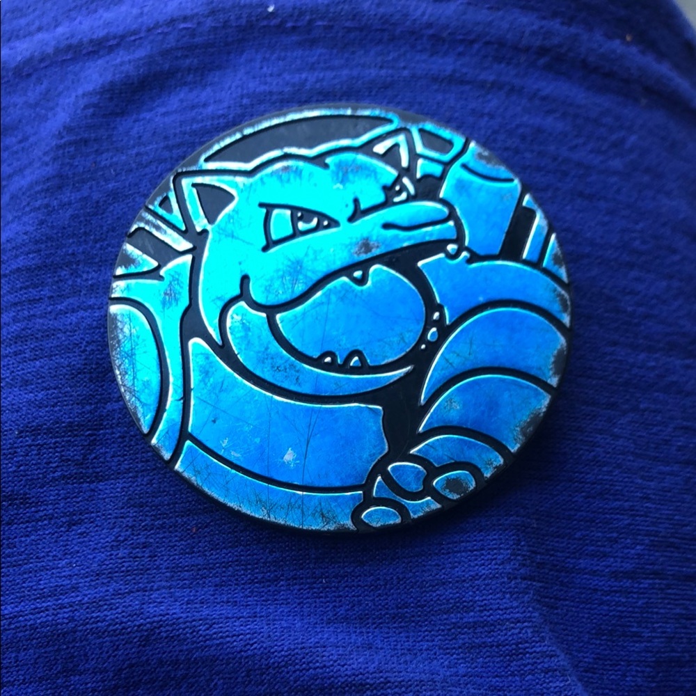 Pokemon Blue Blastoise Trading Card Coin